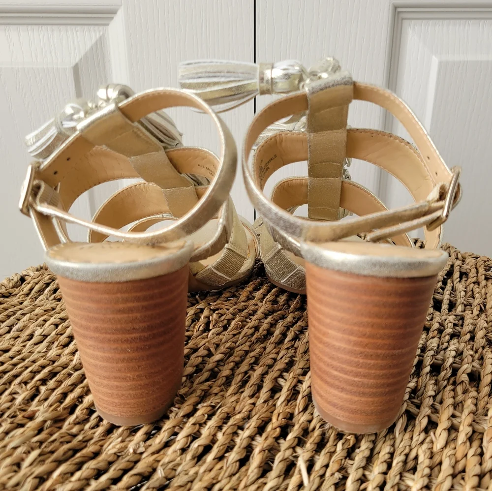 NWOT Crown & Ivy Light Gold Heels Size 8 1/2 Medium Width - Picture 5 of 6